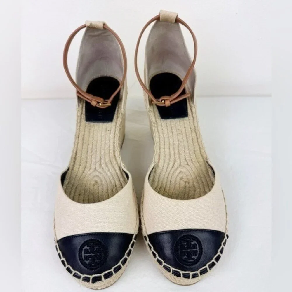 Tory Burch Color-Block Espadrille Wedges